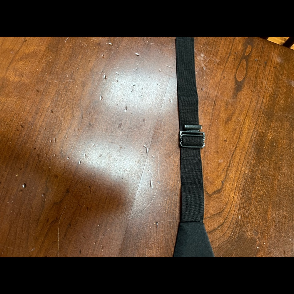 Traditional Black Cummerbund and Tie. Fits up to a 36” waist. - Picture 2 of 6